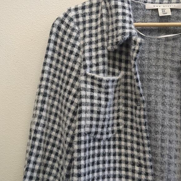 Max Studio houndstooth fluffy jacket size small - Picture 6 of 7